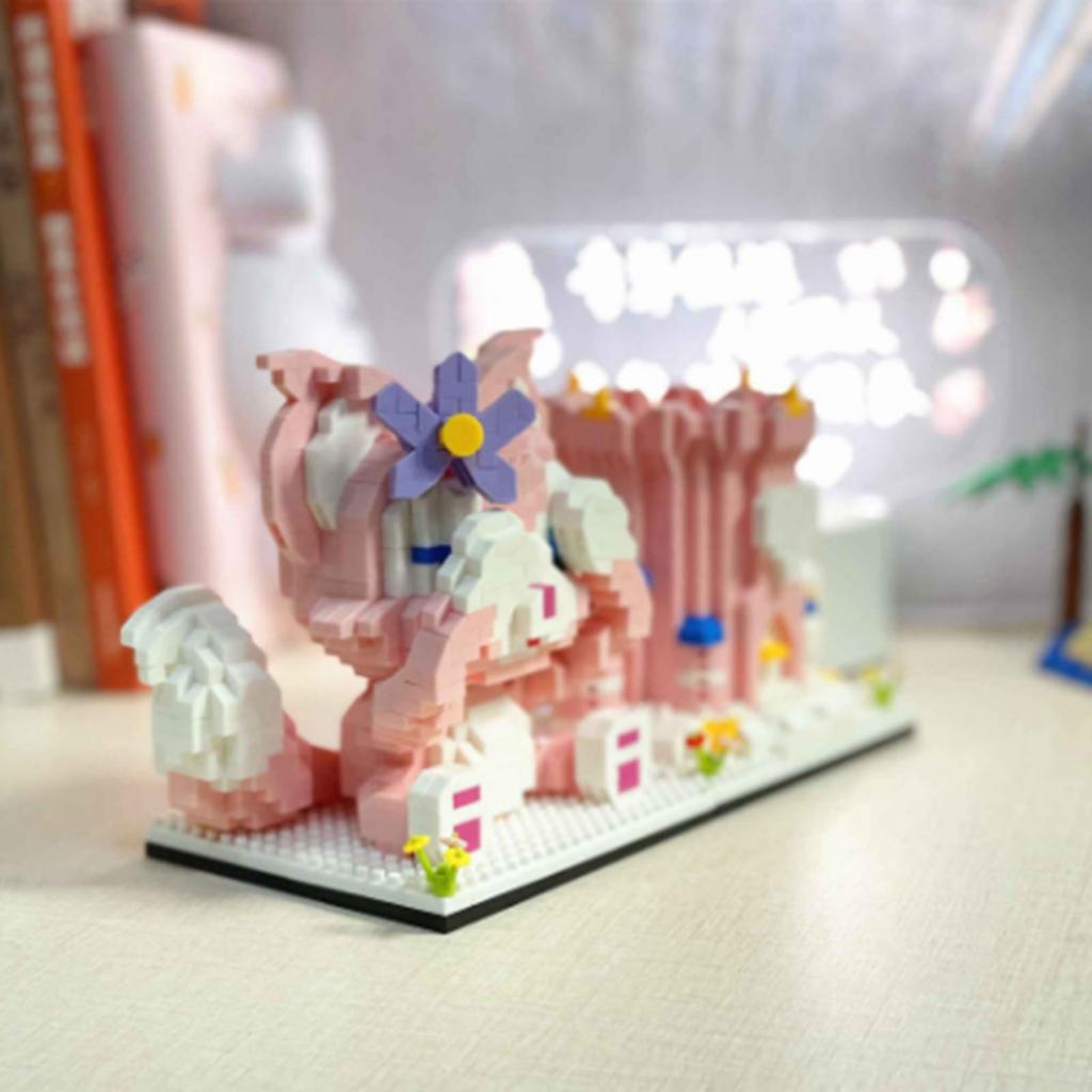 Pen Holder Building Set Cartoon Style Tight Contact Plastic Bright Colors Block Building Toy for Kid