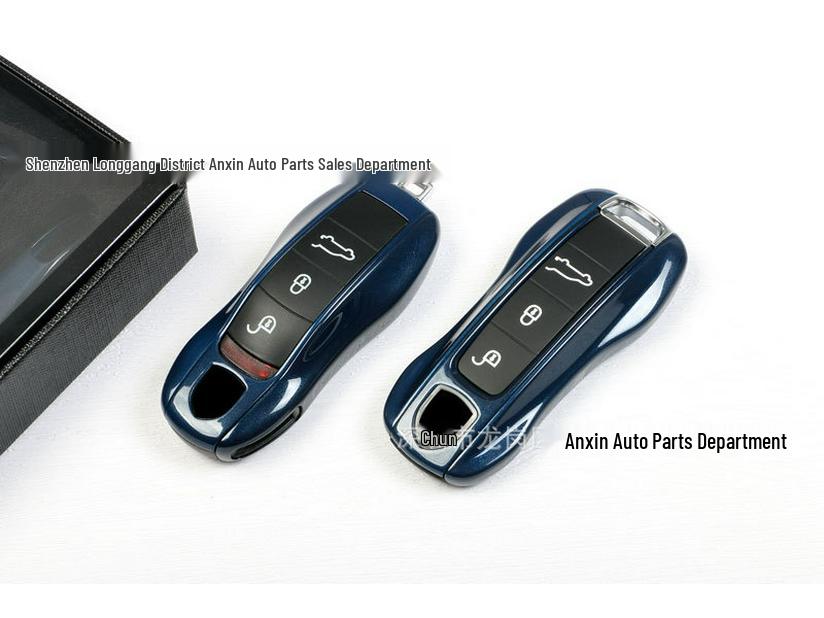 Midnight Blue Car Key Shell for Porsche MACAN, Cayenne, PANAMERA, 718/911