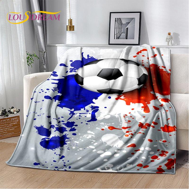 3D Football Art Cartoon Soft Plush Blanket,Flannel Blanket Throw Blanket for Living Room Bedroom Bed Sofa Picnic Cover Bettdecke
