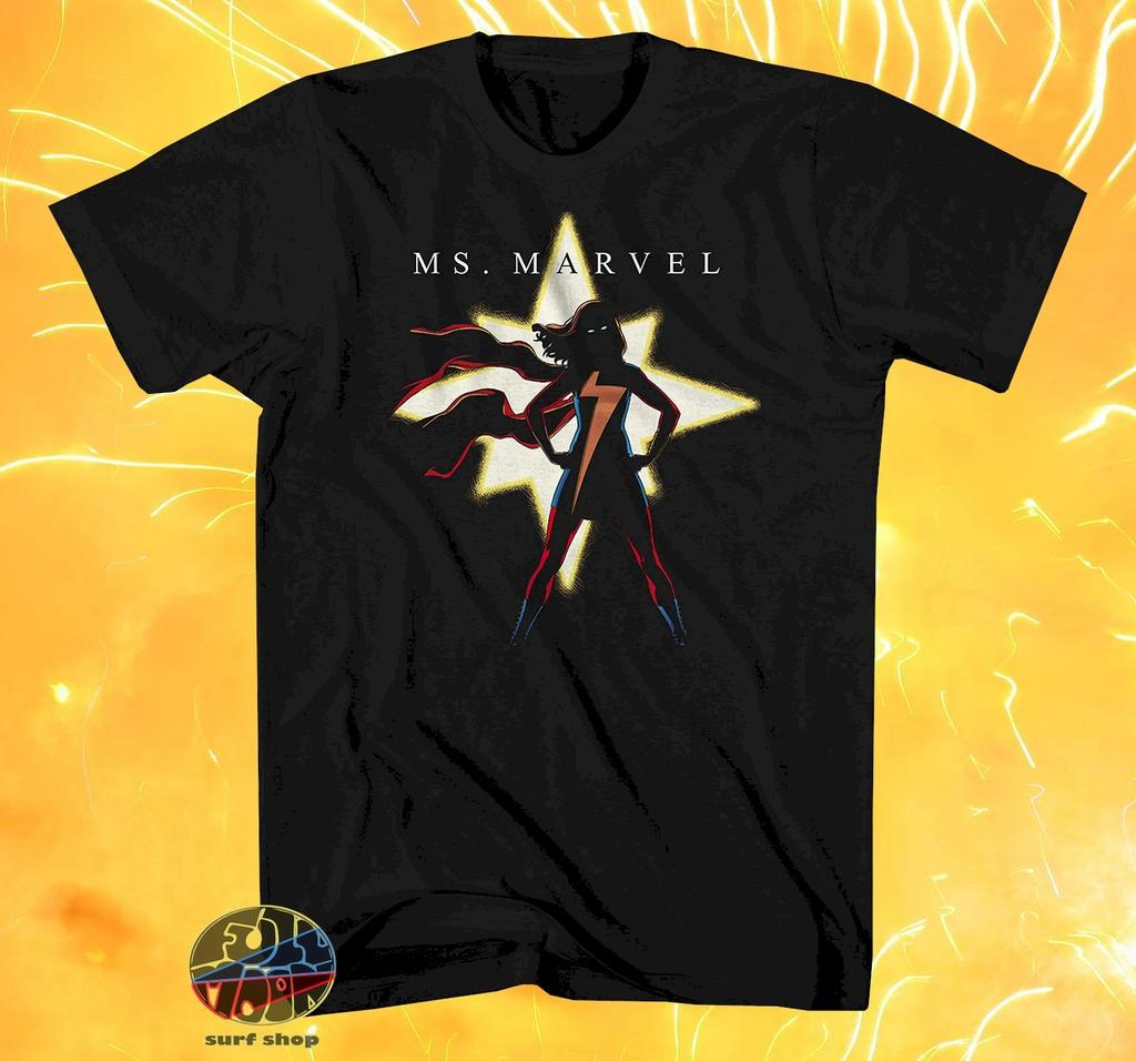 New Marvel Ms. Marvel Kamala Mens Black Vintage T-Shirt