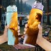 1PC Jesus Warm Open Hand Portrait 750ml Color Plastic Sports Water Bottle Leakproof Flip Straw Lid For Sports Office Home Use