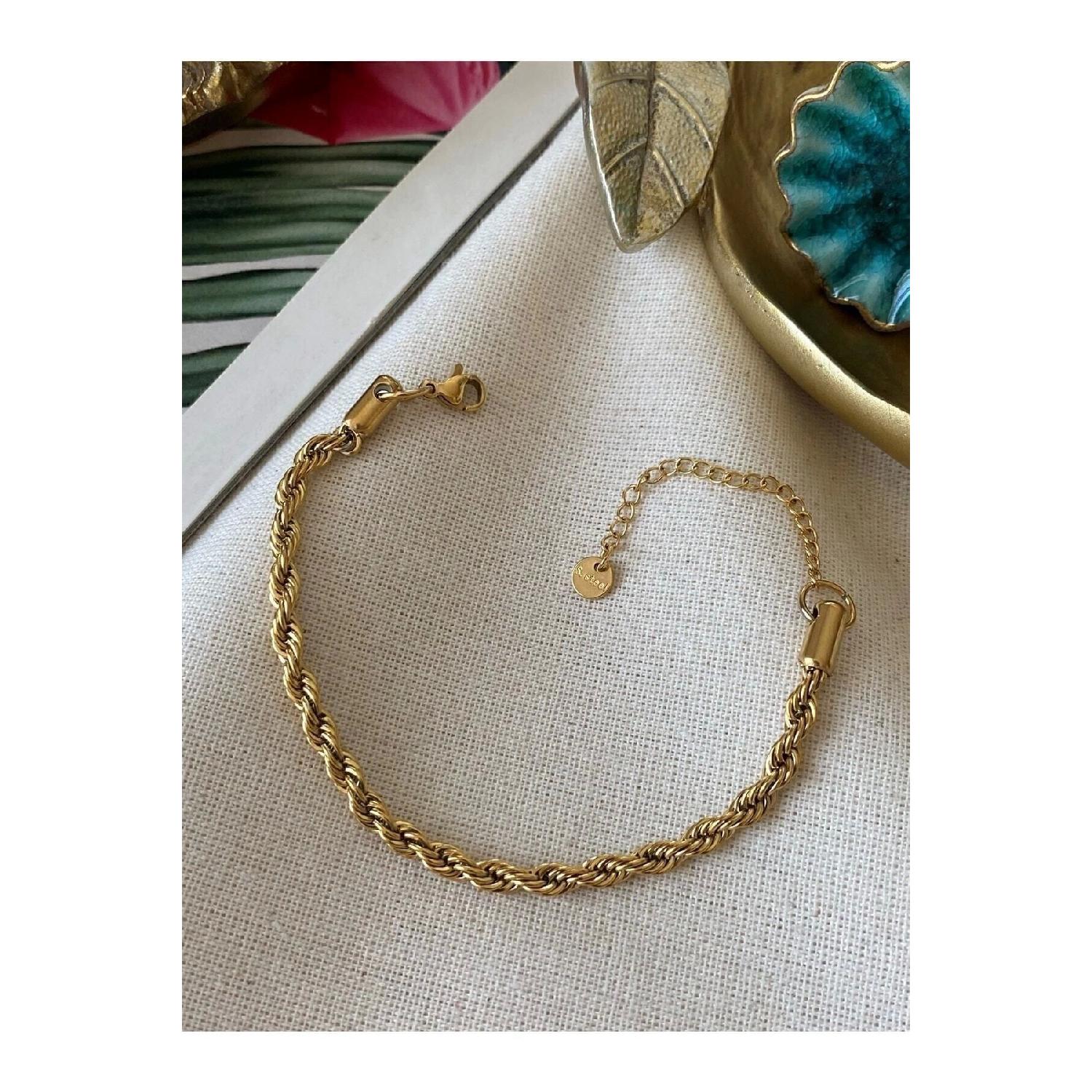 

Сталевий браслет-ланцюжок MSTD золотий