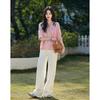 Demana Women's Elegant Stand Collar Striped Pleated Summer Blouse