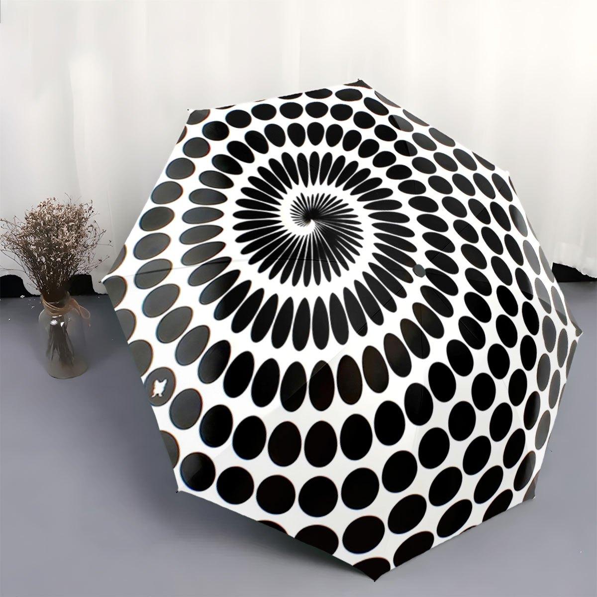 

Automatic Folding Umbrella with Automatic Open/Close - 8-Rib Sturdy Canopy, Collapsible Portable Umbrella Suitable for s &, Au Iron&8K