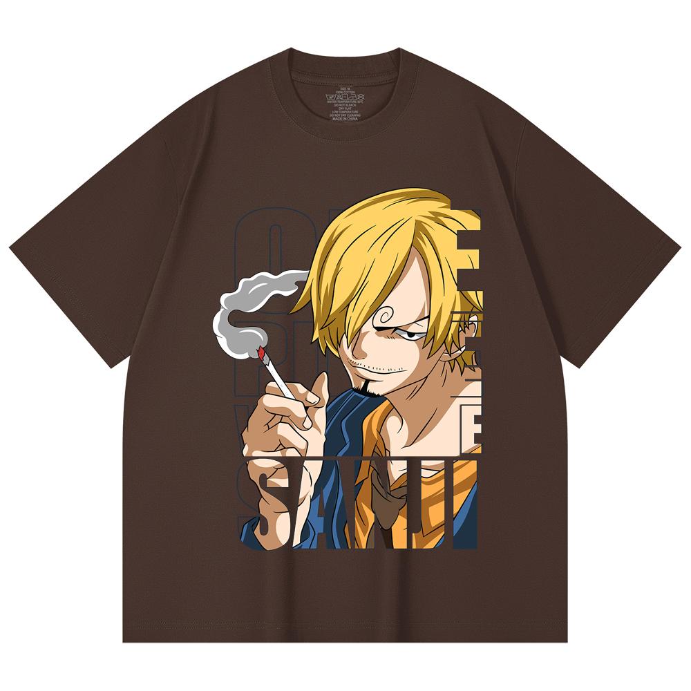 T-shirt Unisex Pesante 100% Cotone 230 g/m² Pezzo Unico Stampa Sanji V62