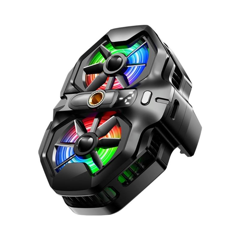

double Semiconductor Cooling Chip Mobile Phone Coolers with Color Light & Temp Display Cooling System for Gaming & Str 1