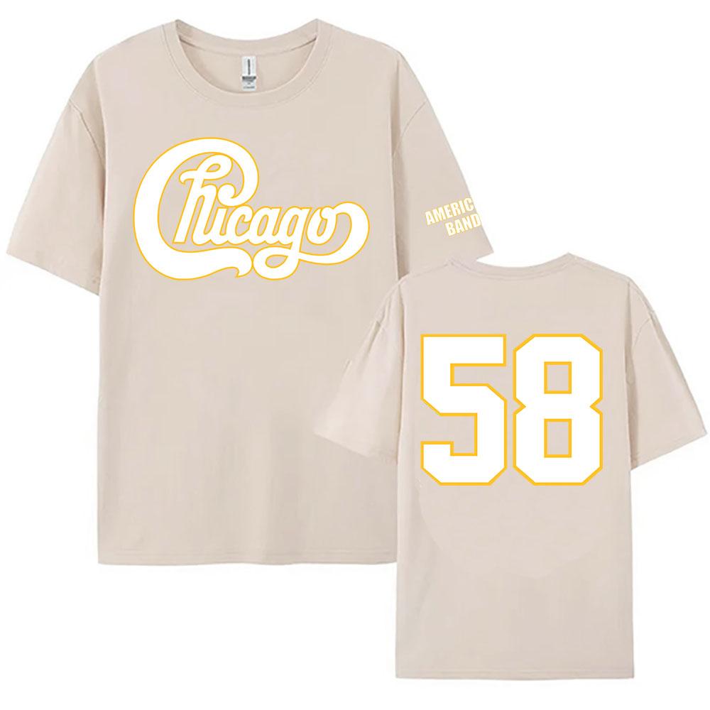 58 Chicago America's Band Printed Tshirt Streetwear Unisex Short Sleeve Cotton Female T-shirt Graphic Printing Tees Women Shirts