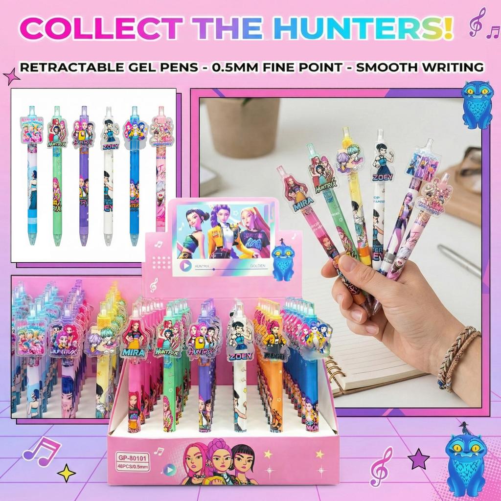 Retractable Gel Pen Click Action Writing Pen Student Stationery 48ml