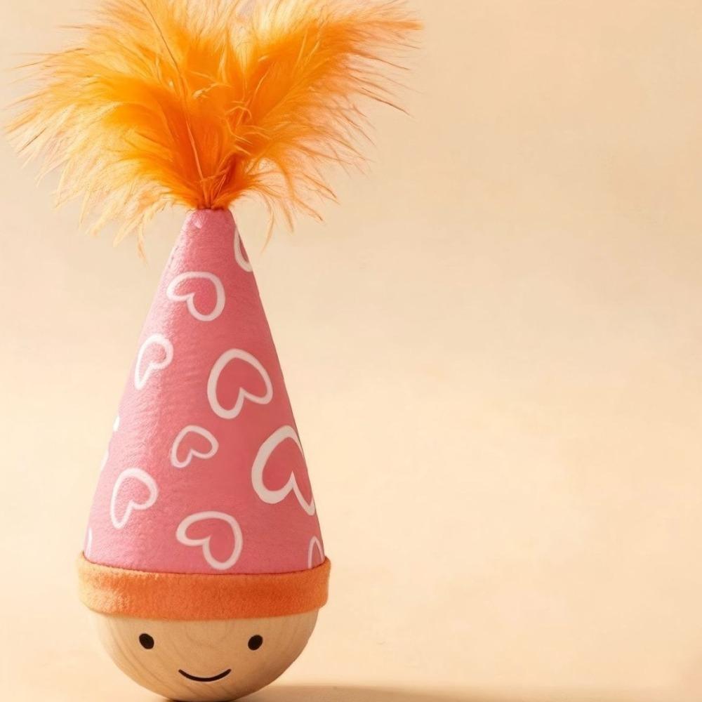 Turkey Feather Self-Balancing Cat Toy Self-Righting Interactive Tumbler Toy Cat Play розовый