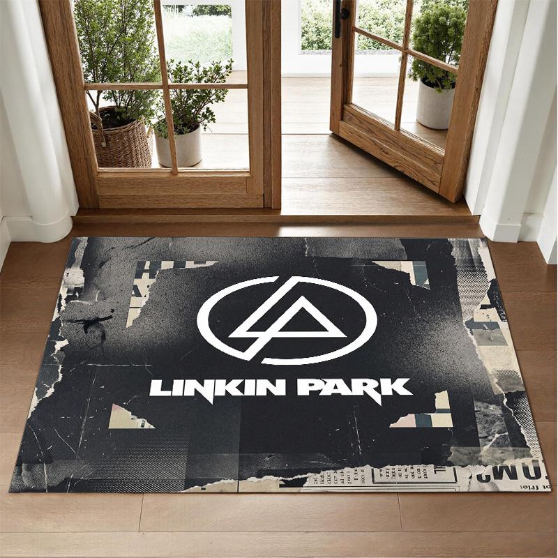 Linkin Park Design Crystal Velvet Rug Soft Decorative Mat for Bedroom Entrance