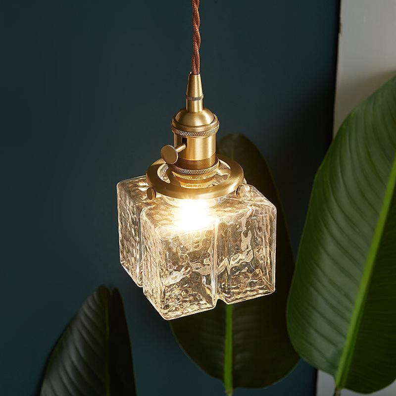 Japanese Retro Three-Head Glass Pendant Light for Restaurant, Cafe, Bar, or Home Entrance