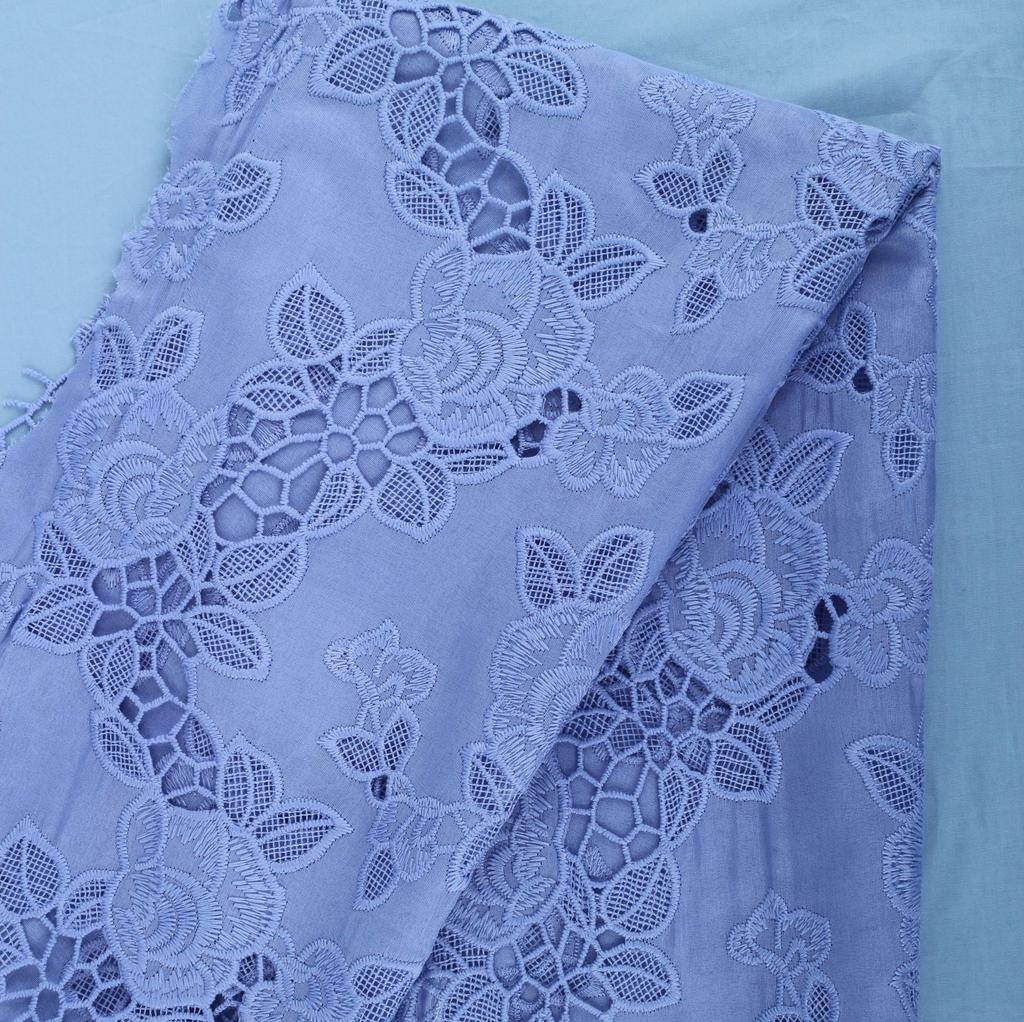 Laser Embroidery Fabric, Chiffon Double Wrinkle Embroidery Hot Cutting Fabric Water Soluble Embroidery