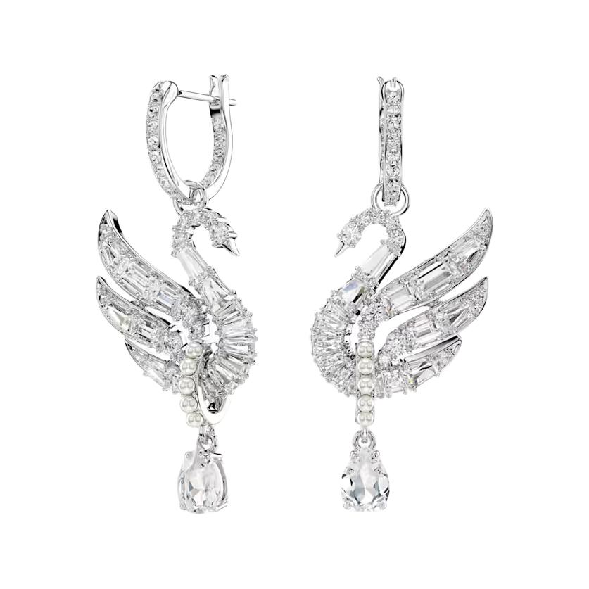 Swarovski Swan Design Lucky Crystal Earrings Women earrings White 5723388 Box (Random Color)