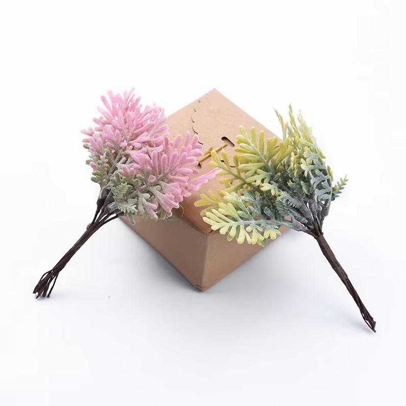1/3pcs Golden Silver Christmas Leaf Artificial Plants Wedding Decorative Flowers Vase Home Room Decor Diy Gift Bridal Clearance