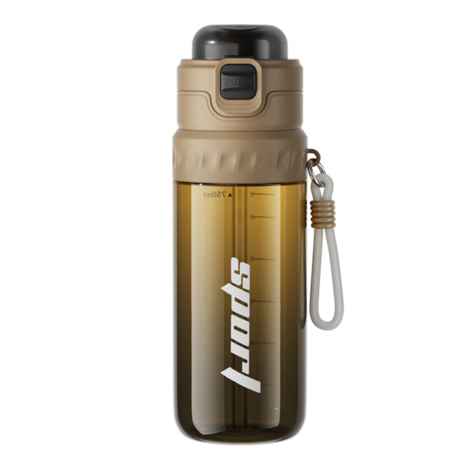 

750ML Double Drinking Sports Bottle with Straw Dual-Drinking Spray Bottle for Mountaineering Gym Cycling Sports Activities коричневый