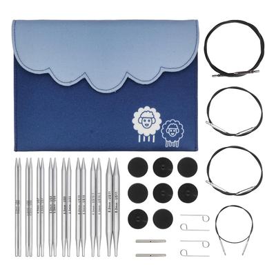 KnitPro Novametal Interchangeable Circular Knitting Needles New Deluxe Set (10616) [KN] Rotating Cable Knitting Hand Knitting