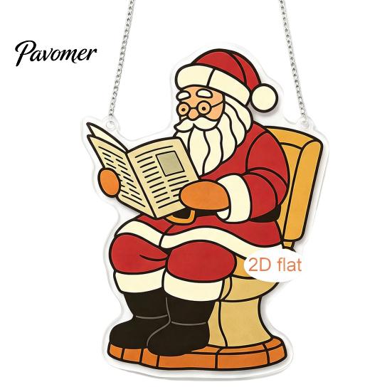 Easy to Hang Xmas Tree Ornaments Christmas Hanging Pendant with Chain, Lightweight Winter Wall Decor, Double-sided Indoor Festive Decorations Acrylic