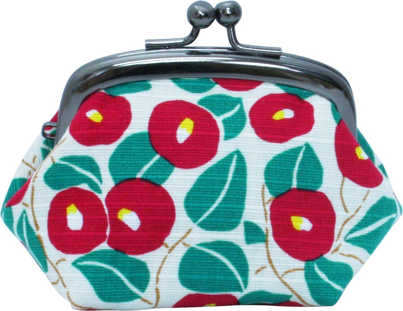 

Мини-кошелек Kyosuke, Сделано в Японии, Маленький круглый кошелек с застежкой, Юмедзи, Камелия