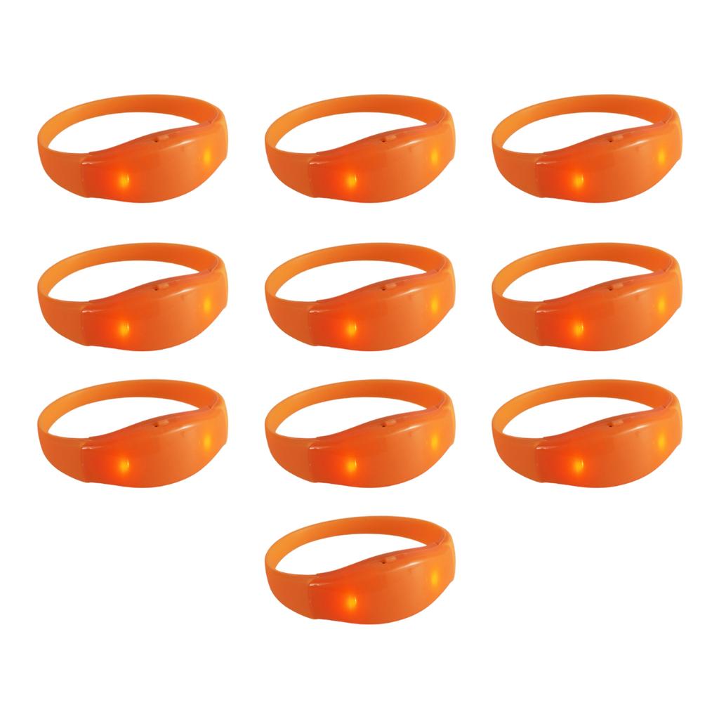 Confezione da 10 Braccialetti LED in Silicone Braccialetto Luminoso Lampeggiante Accessorio Multicolori Braccialetti Gioielli per Festa