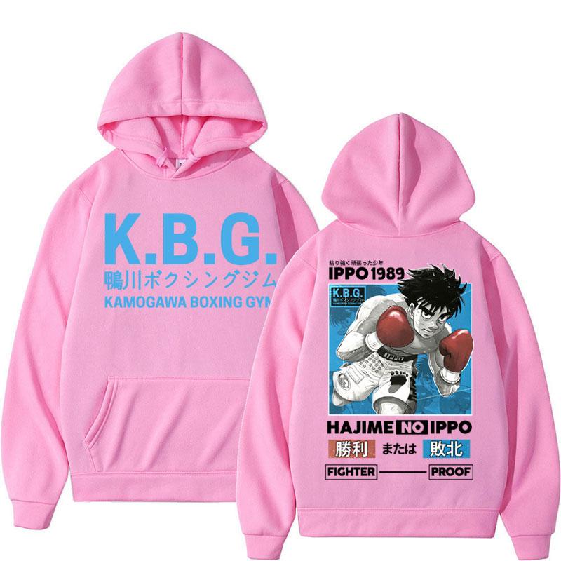 Anime Hajime No Ippo Graphic Hoodie Kamogawa Boxing Gym Manga Sportwear Makunouchi Takamura KGB Loose Fleece Pullover