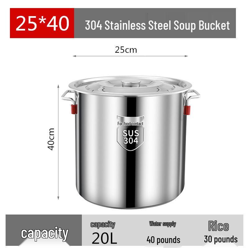 Stal Nierdzewna 304 Bardzo Gruba Garnek do Zupy z Pokrywką - Duża Pojemność Garnek do Rosół i Przechowywanie Oleju/Ryżu do Użytku Domowego lub Komercyjnego