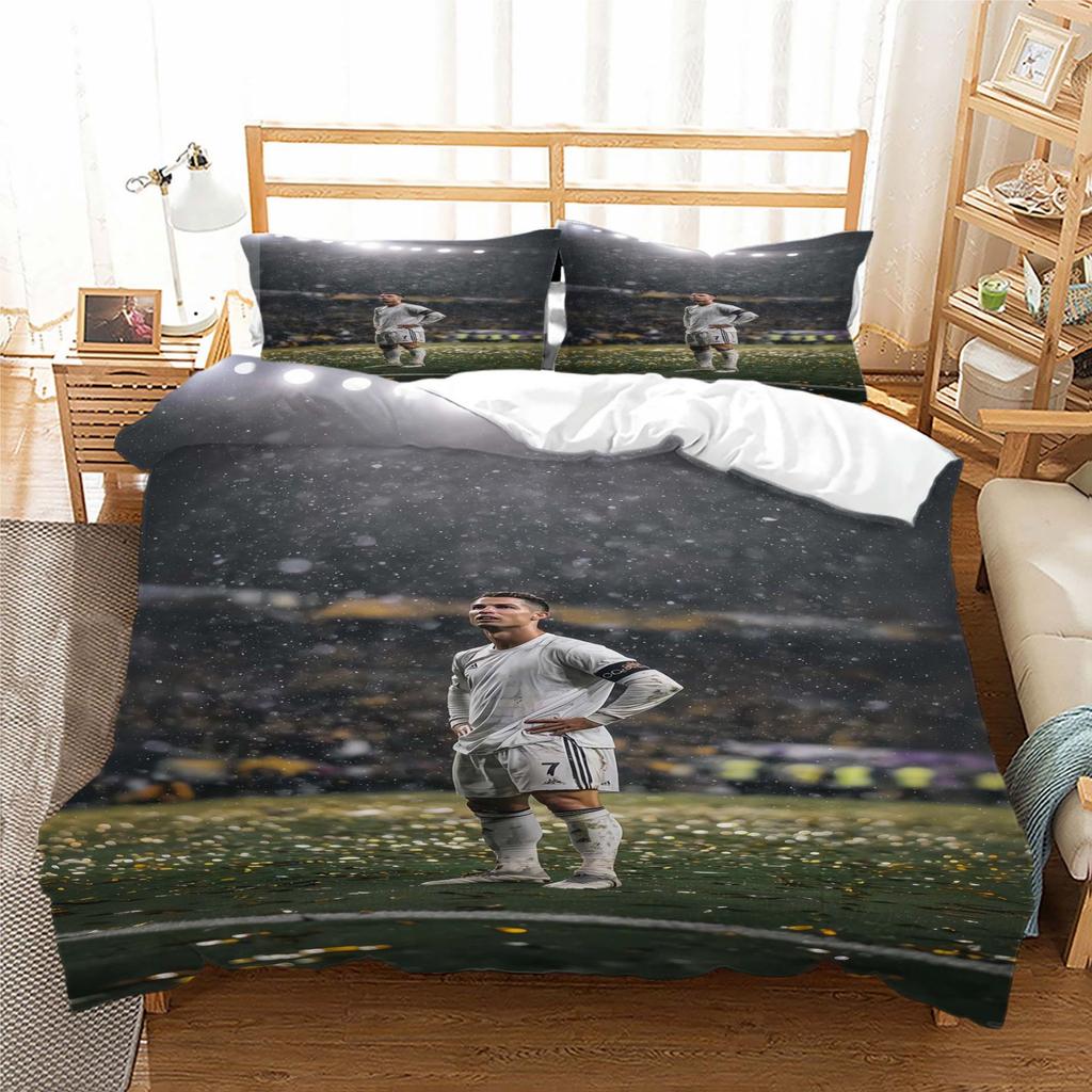 World Cup Star Printing Quilt Set Three-Piece, Digital Printing Three-Piece Set