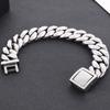 Vintage Schwarzes Cuban Link Kettenarmband für Herren 19 mm Breite Edelstahl Herrenarmband Modeschmuck-Accessoire für Männer