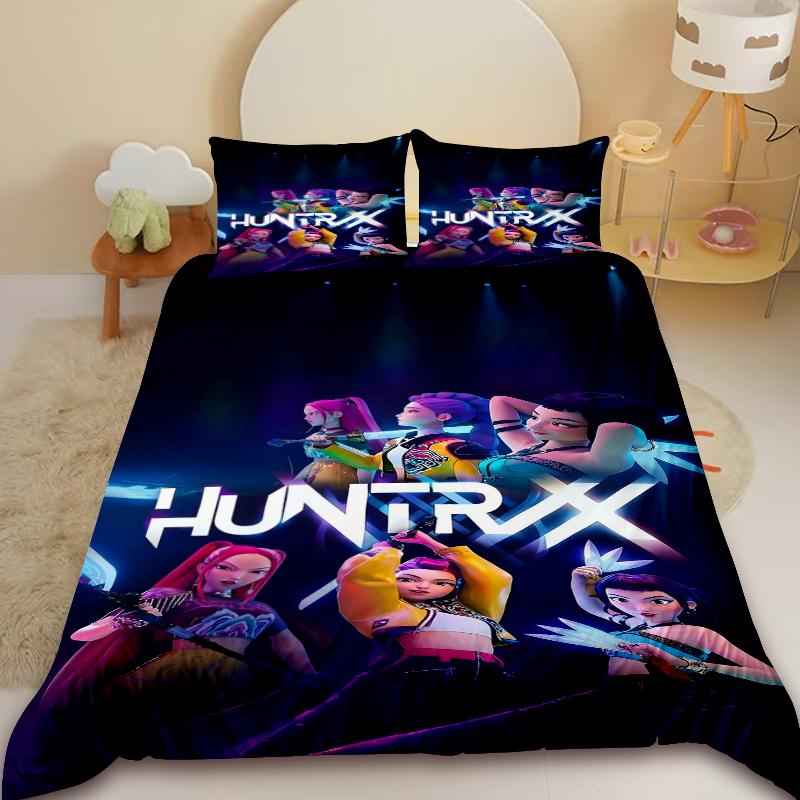 Комплект пододеяльника Saja Boys KPop D-Demon H-Hunters Комплект постельного белья Чехол для одеяла Подарок с 2 наволочками Декор спальни EU Double200x200cm