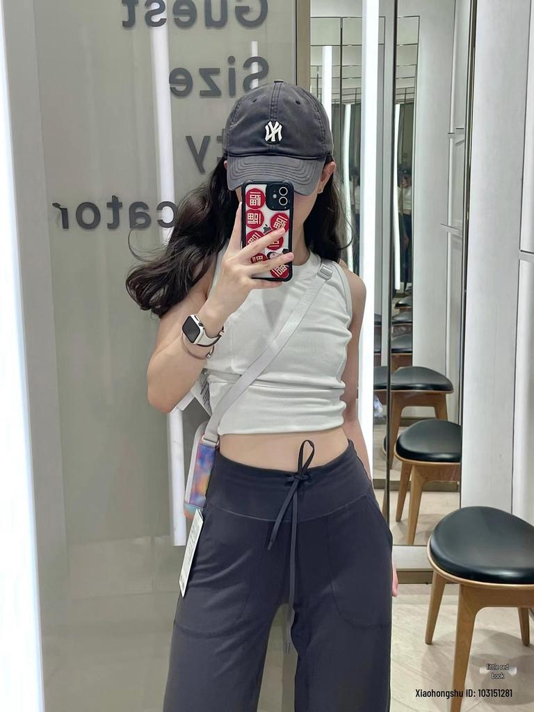 LULU Throwback Yoga Pants: High Waist, Hip-Lifting, Wide Leg, Casual Drawstring