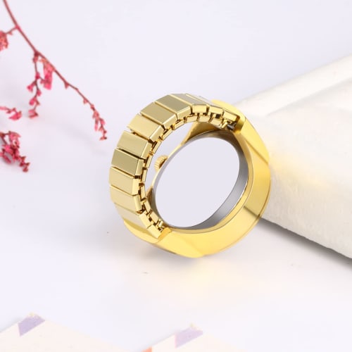 JEWELRYWE Seashell Ring Watch, Women's Analog Ring Watch, One Size Fits All, Men's Ring Watch, Accessory with Numeric Dial, Anniversary, Christmas Gif