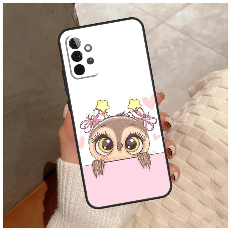 Cute Cartoon Owl For Samsung Galaxy A12 A32 A52 A22 A16 A26 A36 A56 A06 A55 A35 A15 A54 A34 A14 A13 A53 Case
