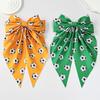 Girl Hairpin Extra Large Ribbon Bowknot Design Back Head Hair Clip Soccer Pattern Spring Hair Pin Party Hair Accessory