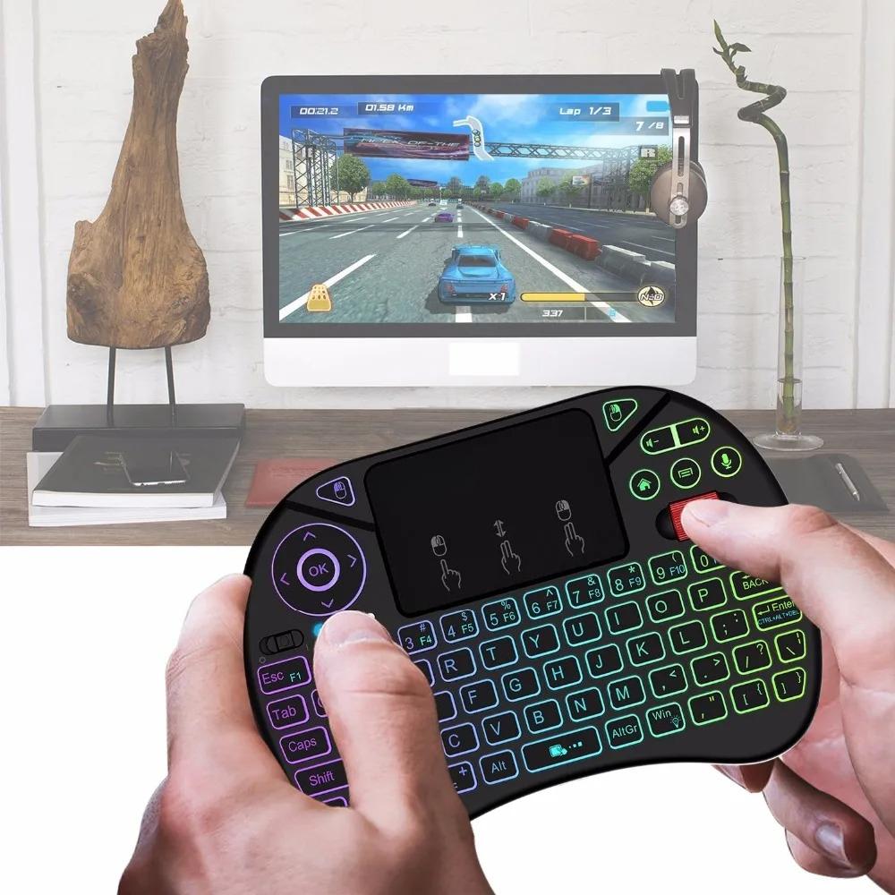2.4GHz Wireless English Remote Control Keyboard with Touchpad Backlit for Android TV Box Pc Mouse Combo Turbo Function