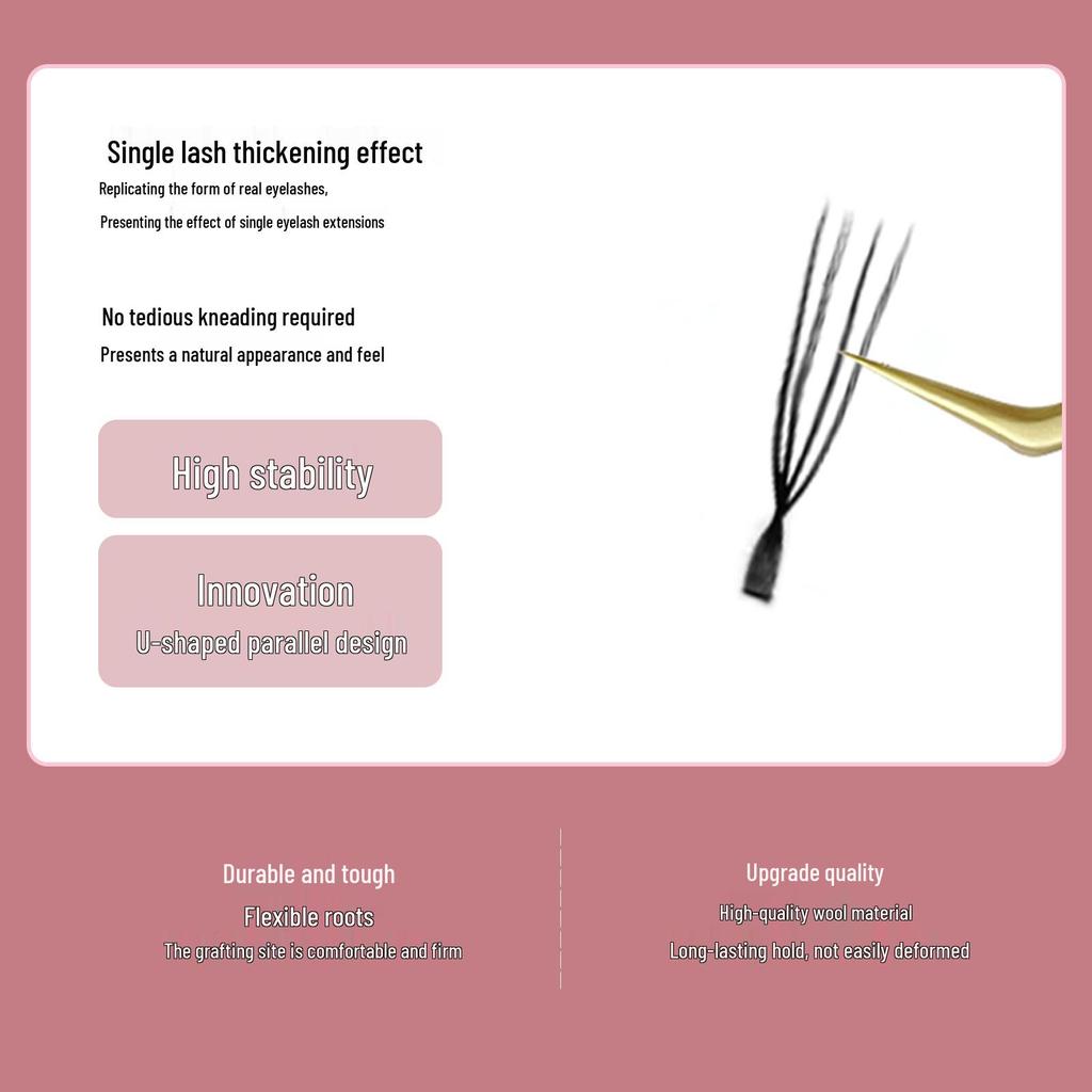 DeceMarsU 8D Blooming Four-Leaf Clover Lashes - Soft, Non-Scattered, Beautifully Grafted Lashes.