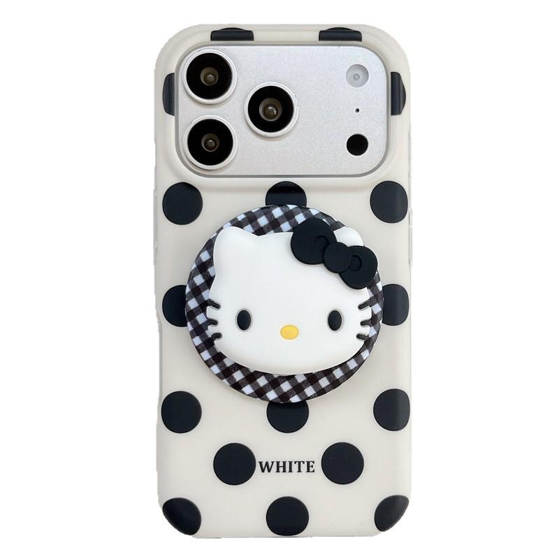 Polka Dot Cartoon Animal Magnetic iPhone Stand Case for Apple 17/16 Pro Max/15/14 - Girly Design