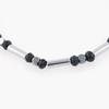 Black Metal Cylinder Gemstone Bracelet (C2503AC1267_BK)
