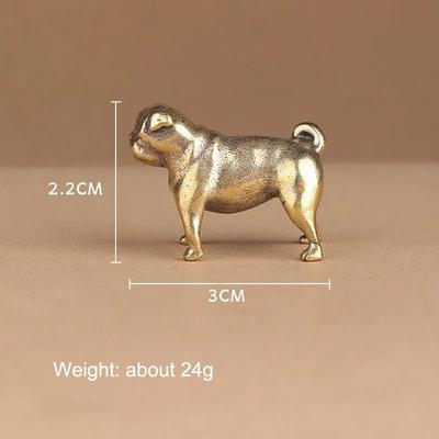 Brass French Bulldog Miniatures Ornaments Deskop Office Home Decorations Cute Zodiac Animal Dog Figurines Small Statue Souvenirs