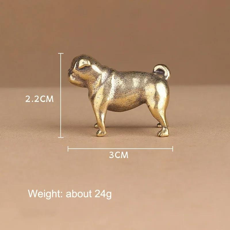 Brass French Bulldog Miniatures Ornaments Deskop Office Home Decorations Cute Zodiac Animal Dog Figurines Small Statue Souvenirs