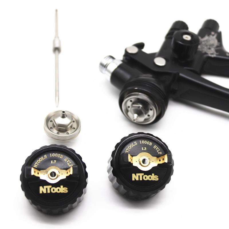 Hvlp Spray Gun with Adapter and Mix Tank Car Repair Paint Spray Guns 1.3 And 1.7mm Nozzle for Painting Water Based Air Spray Gun