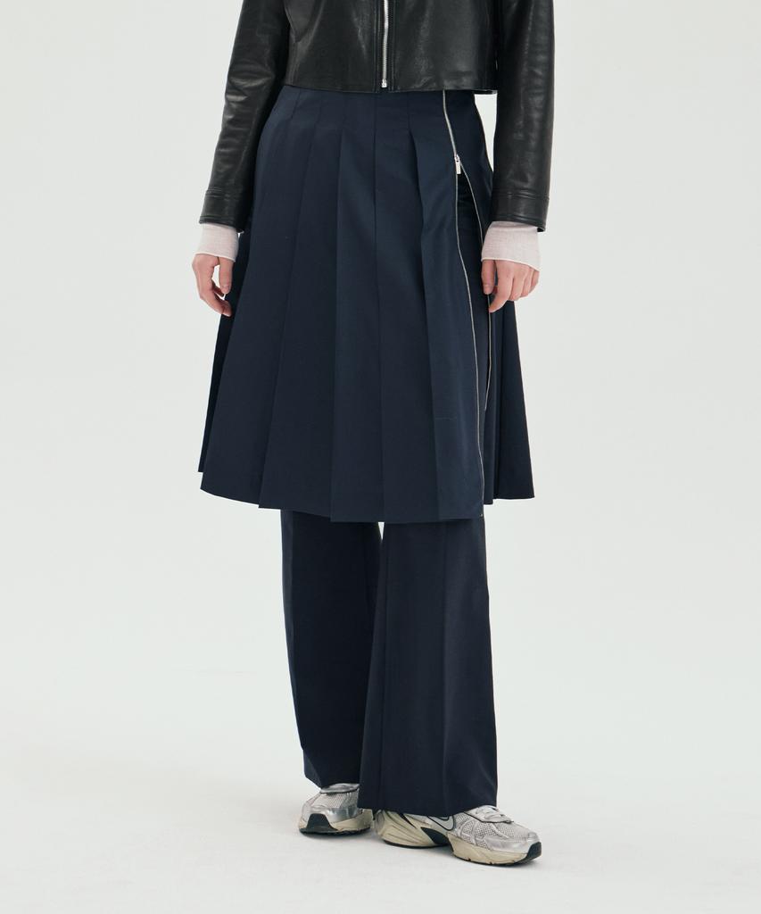 PINBLACK Wool Mix Pleated Set-Up Skirt