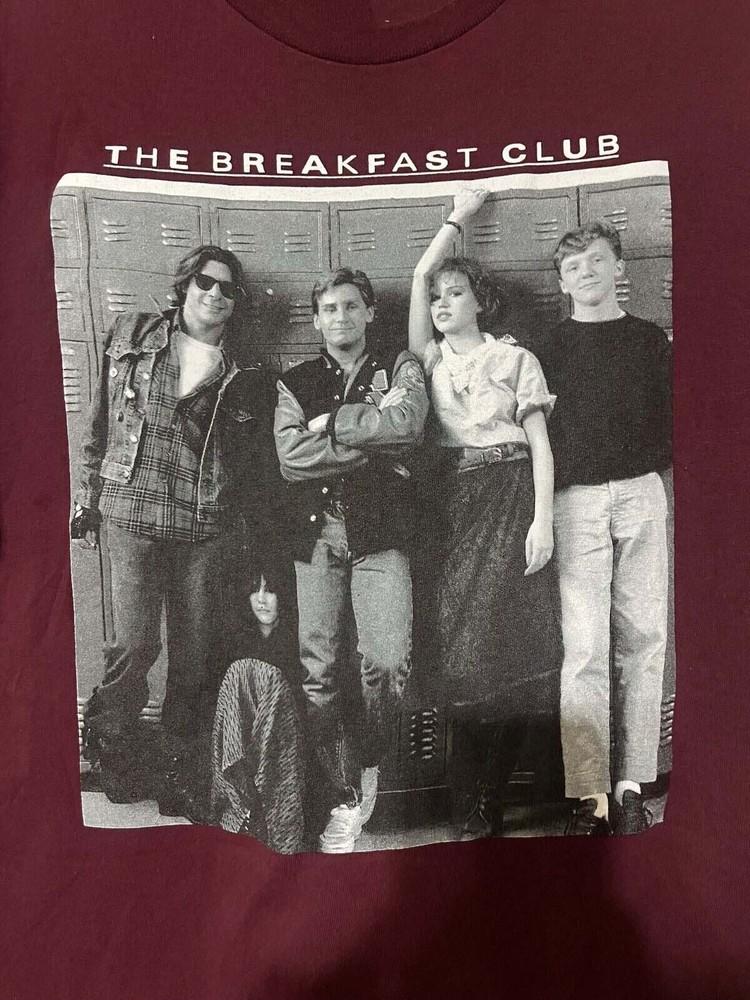 Клуб «Завтрак» Группа КРАСНАЯ Хлопковая Рубашка Всех Размеров Унисекс Футболка XXL