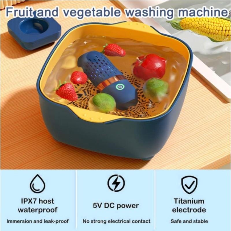 Lavadora de Frutas y Verduras Inalámbrica tipo Cápsula Hogareña Esterilización Purificador de Materiales Alimentarios Limpiador de Verduras
