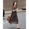 Demana Summer French A-Line T-Shirt Style Faux Two-Piece Dress