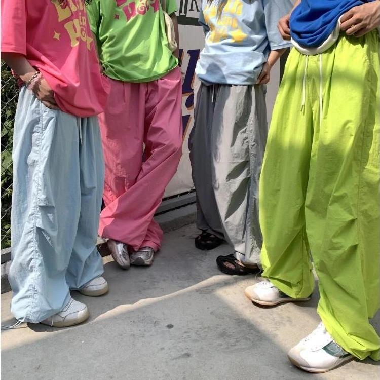 Y2k розовые широкие брюки-парашюты — фото 4