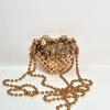 Heartshaped Metal Mini Bag With Chain Strap For Daily Fashion And Elegant Look