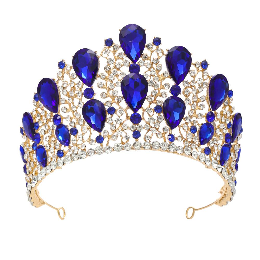 New Fashionable Alloy Rhinestone Red Green Crown Wedding Crown Bride Crown Tiaras