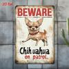 Boho Chihuahua Metal Wall Art Dog Lover Gift Home Decor Tin Sign