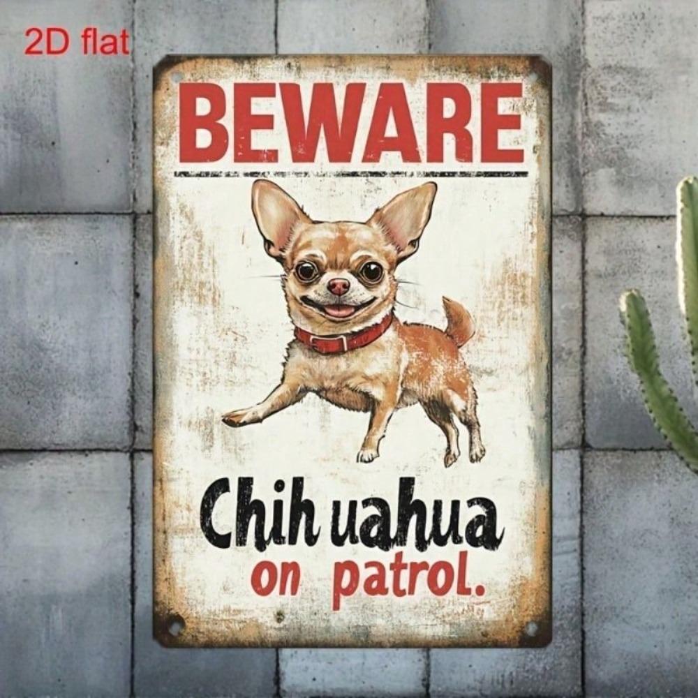 Boho Chihuahua Metal Wall Art Dog Lover Gift Home Decor Tin Sign