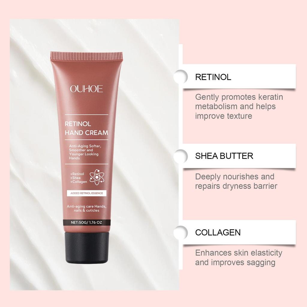 Retinol Hand Cream Anti Chapping Prevent Dryness Improve Rough Fade Fine Lines Smoothing Hydrating Repair Anti Aging Hand Cream