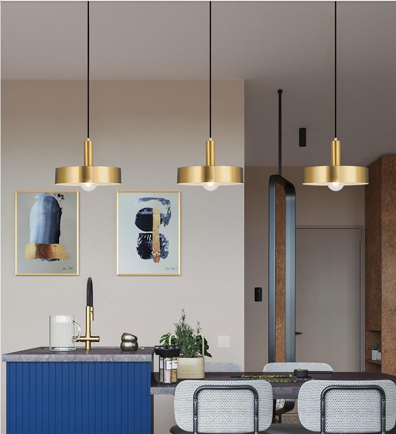 Nordic Gold Single Pendant Light for Bedroom, Bar, Café, or Shop